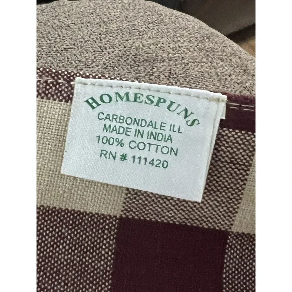 Homespuns Burgundy Gingham Cotton Table Runner 54